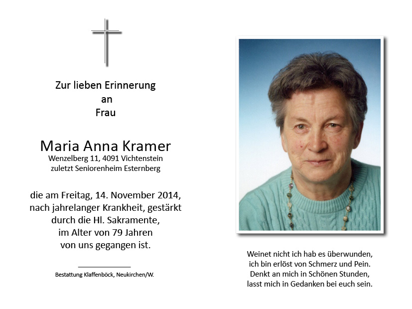 Maria Anna  Kramer