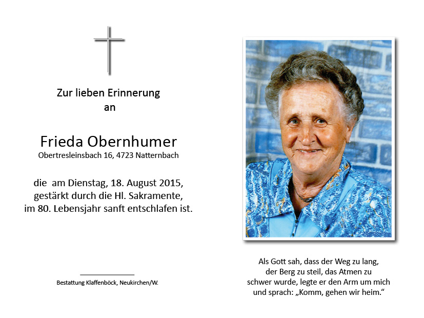 Frieda  Obernhumer