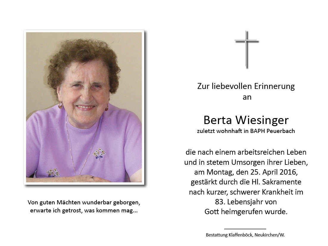 Berta  Wiesinger
