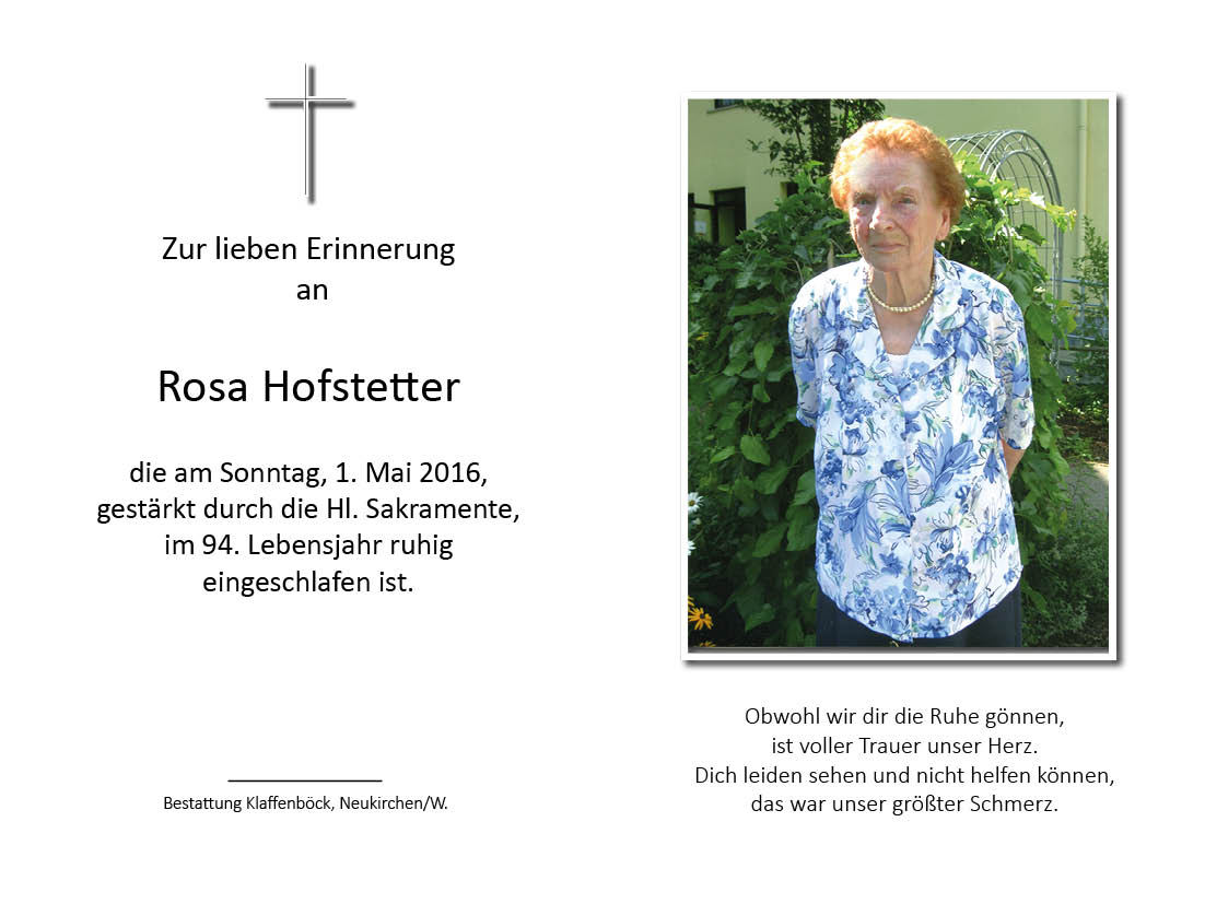 Rosa  Hofstetter