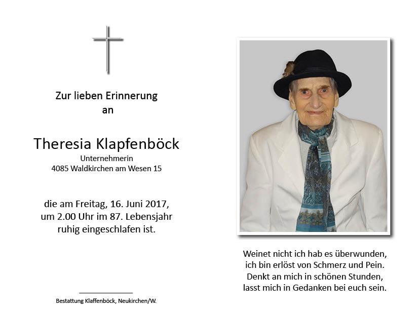 Theresia  Klapfenböck