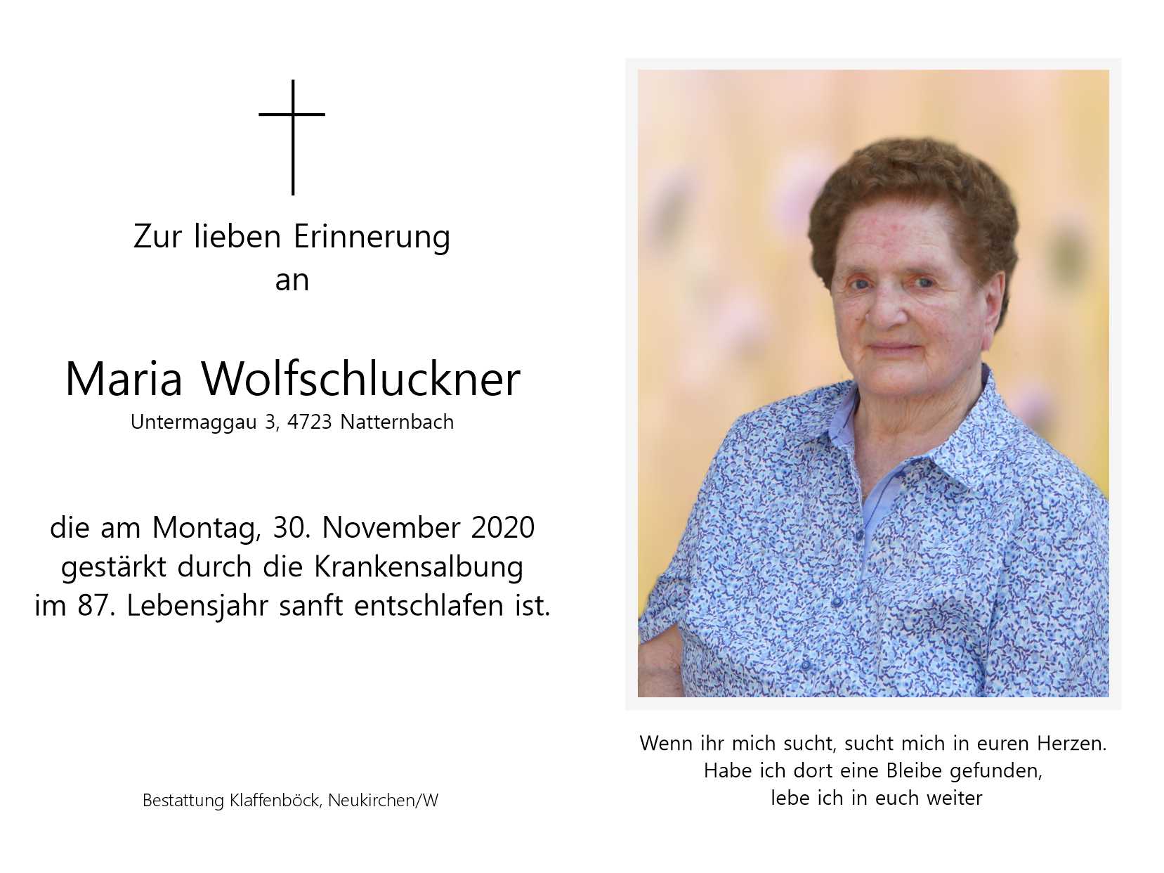Maria  Wolfschluckner