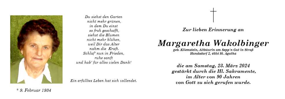 Margaretha  Wakolbinger