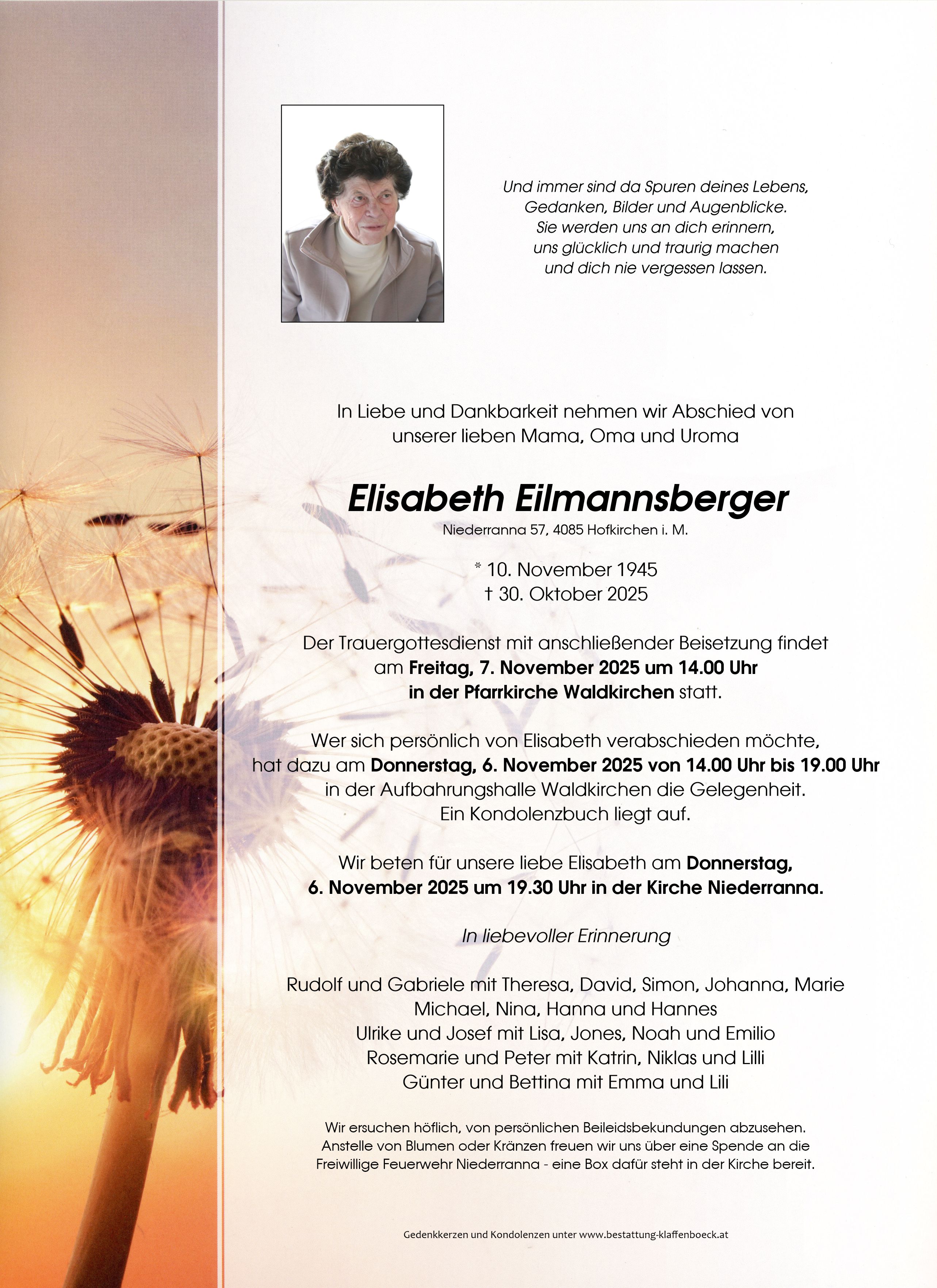 Elisabeth  Eilmannsberger